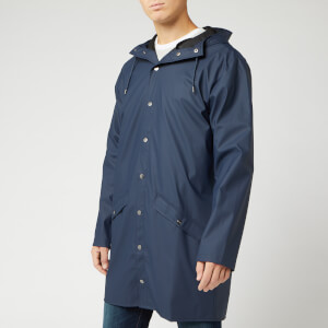 RAINS Herren Long Kapuzen Regenjacke - Royal