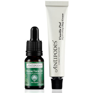 Antipodes Moisture Boost MINIs (Divine Face Oil Avocado Oil & Rosehip 10 ml, Vanilla Pod Hydrating Day Cream 15 ml)