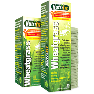 Nutrifiz Effervescent Wheatgrass, Lemon, 10 Tablets