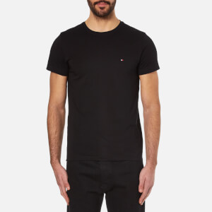 Tommy Hilfiger Men's New Stretch Crew Neck T-Shirt - Flag Black