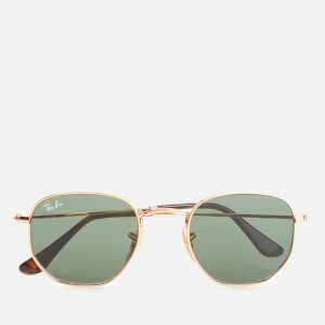 Ray-Ban Hexagonal Metal Frame Sunglasses - Gold/Green