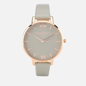 Olivia Burton Women's Big Dial Grey and Rose Gold Watch - Rose Gold