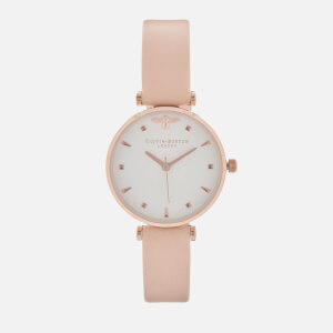 Olivia Burton Women's Queen Bee T-Bar Watch - Nude Peach/Rose Gold