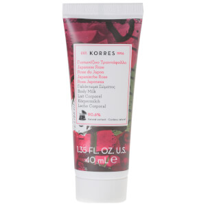 KORRES Natural Japanese Rose Body Milk mleczko do ciała z wyciągiem z róży japońskiej, zestaw podróżny 40 ml