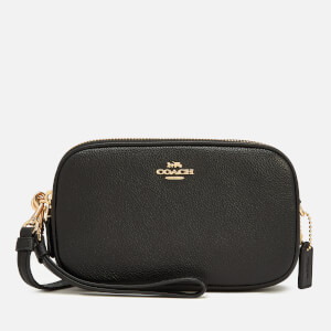 Coach Women's Polished Pebble Cross Body Clutch Bag - Black