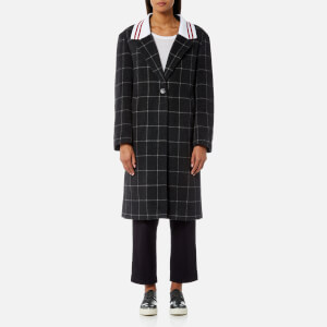 Maison Kitsuné Women's Ribbed Thelma Masculine Coat - Grey