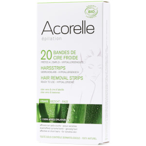 Восковые полоски для лица с алоэ вера и пчелиным воском Acorelle Ready to Use Aloe Vera and Beeswax Face Strips — 20 шт.