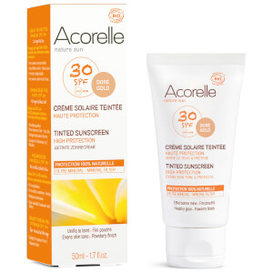 Натуральный солнцезащитный крем с эффектом загара и максимальным SPF Acorelle Organic Tinted SPF30 Sunscreen — Gold 50 мл