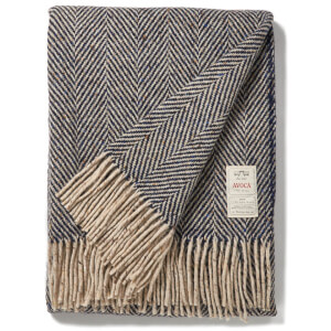 Avoca Heavy Herringbone Throw - Navy - 142 x 183cm