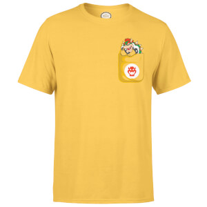 Nintendo Super Mario Bowser Pocket Men's Yellow T-Shirt