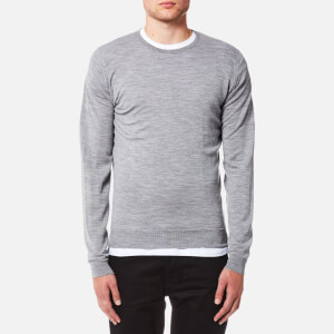 John Smedley Men's Lundy 30 Gauge Extra Fine Merino Crew Neck Jumper - Silver