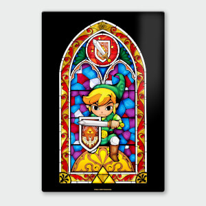 Nintendo Legend Of Zelda Shield Chromalux High Gloss Metal Poster