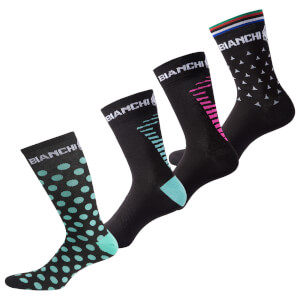 Bianchi Penice Socks - Black/Celeste Dots