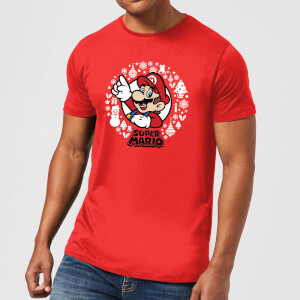 T-Shirt de Noël Super Mario Couronne de Noël - Rouge