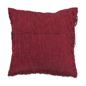 Bloomingville Fringe Detail Cushion - Red
