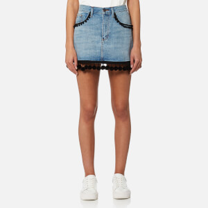Marc Jacobs Women's Denim Mini Skirt with Pom Poms - Vintage Indigo