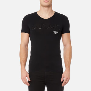 Emporio Armani Men's Stretch Cotton V Neck T-Shirt - Nero