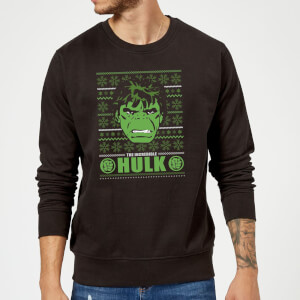 Sudadera Navidad Marvel Comics "The Incredible Hulk" Retro - Hombre/Mujer - Negro