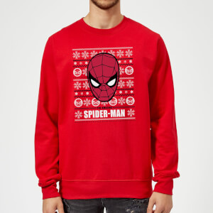Sudadera Navidad Marvel Comics "Spider-Man" Cara - Hombre/Mujer - Rojo