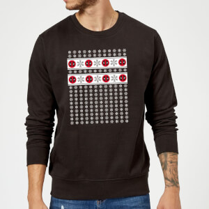 Pull de Noël Homme Marvel Deadpool Flocon de Neige - Noir