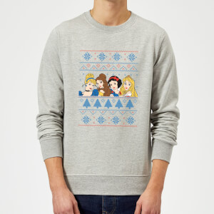 Pull de Noël Homme Princesses Disney Visages - Gris