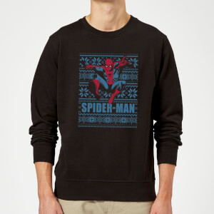 Sudadera Navidad Marvel Comics "Spider-Man" Salto - Hombre/Mujer - Negro