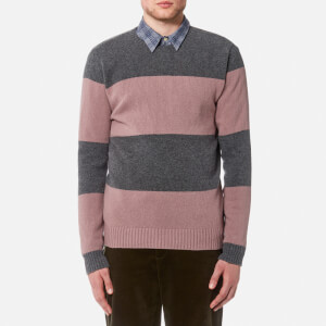 Oliver Spencer Men's Blenheim Crew Neck Jumper - Grey/Pink