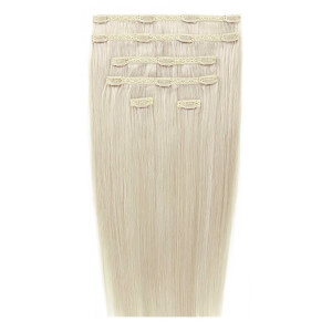 Beauty Works 18" Double Hair Set Clip-In Extensions - Pure Platinum 60a