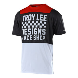 Troy Lee Designs Skyline Air Short Sleeved Checker Jersey - White/Black