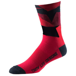 Troy Lee Designs Performance Crew Block Socks - Red - UK 6-10