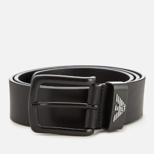 Emporio Armani Men's Vitello Mosso Leather Belt - Nero