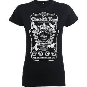 T-Shirt Harry Potter Honeydukes Mono Chocolate Frogs Black - Donna