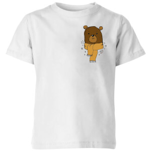 Christmas Bear Pocket Kids' T-Shirt - White