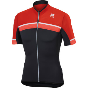Sportful Pista Jersey - Anthracite/Red/Fire Red - White