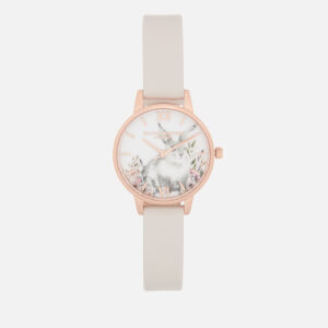 Olivia Burton Women's Illustrated Animals Bunny Watch - Blush and Rose Gold