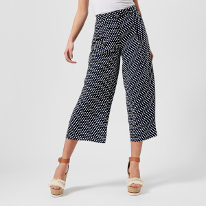 MICHAEL MICHAEL KORS Women's Wide Leg Crop Pants - True Navy/White