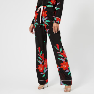 Diane von Furstenberg Women's Wide Leg Pyjama Pants - Argos Black/Powder Pink