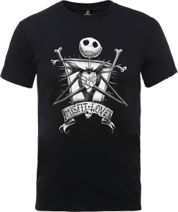 Disney The Nightmare Before Christmas Jack Skellington Misfit Love Black T-Shirt