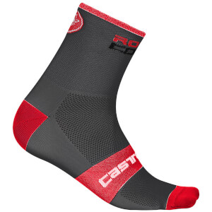 Castelli Rosso Corsa 6 Socks - Anthracite/Red