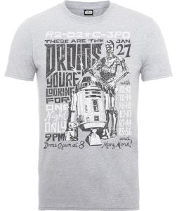 Star Wars Droids Rock Poster T-Shirt - Grey