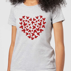 Camiseta Disney Mickey Mouse Corazón Rojo - Mujer - Gris