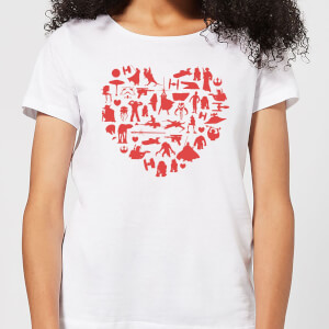 Star Wars Valentine's Heart Montage Women's T-Shirt - White