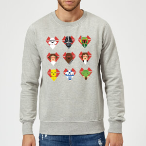 Star Wars Valentine's Pixel Montage Sweatshirt - Grey