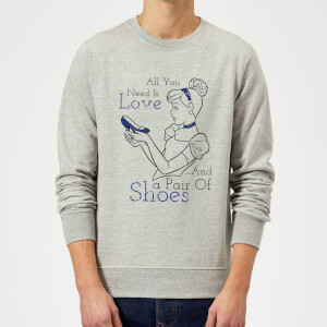 Disney Princess Cinderella All You Need Is Love Sweatshirt - Grey