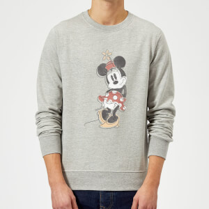 Disney Mickey Mouse Minnie Mouse Offset Sweatshirt - Grey