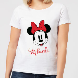 Disney Mickey Mouse Minnie Face Women's T-Shirt - White