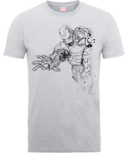 T-Shirt Homme Marvel Avengers Assemble - Iron Man Mono Croquis - Gris