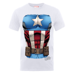 Marvel Avengers Assemble Captain America Chest T-Shirt - White