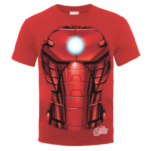 Marvel Avengers Assemble Iron Man Chest Burst T-Shirt - Red