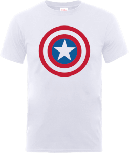 Marvel Avengers Assemble Captain America Simple Shield T-Shirt - White